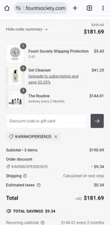 Karinkopersen20 coupon verification screenshot