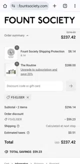 FS-ELISER coupon verification screenshot