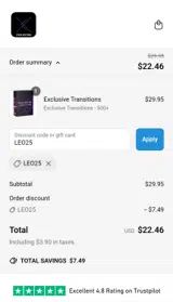 LEO25 coupon verification screenshot