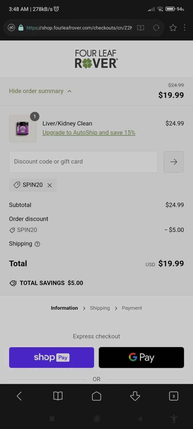 how to use Four Leaf Rover coupons