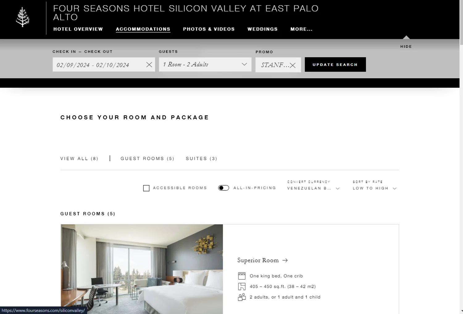 Four Seasons Hotels and Resorts checkout page showing Four Seasons Hotels and Resorts promo code box | Screenshot taken by SimplyCodes community member on Feb 10, 2024