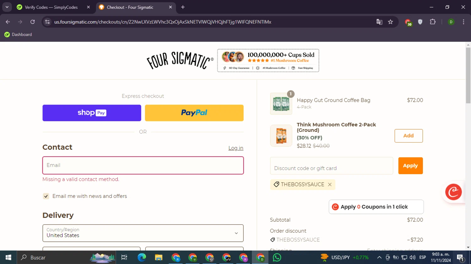 how to use Four Sigmatic coupons