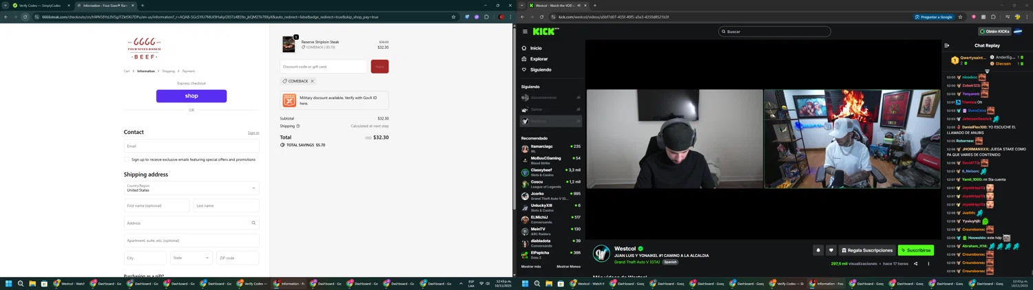 Four Sixes promo code screenshot showing code COMEBACK applied at Four Sixes checkout page. Uploaded by SimplyCodes community member BrilliantSaver7516 on Nov 10, 2025