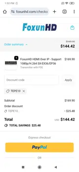 TEPE10 coupon verification screenshot