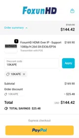 10KAPE coupon verification screenshot