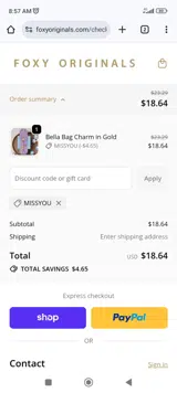 MISSYOU coupon verification screenshot