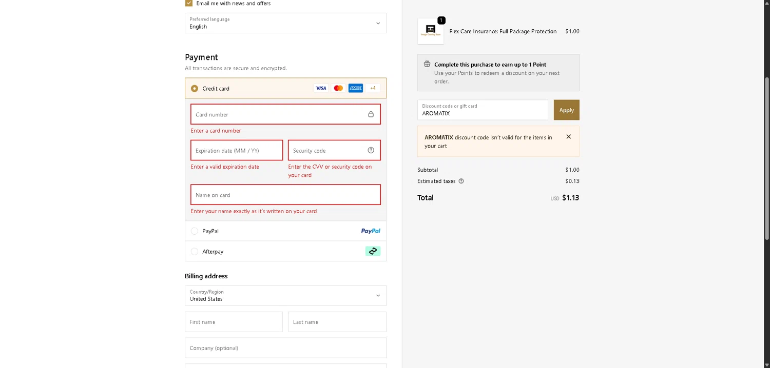 FragFlex coupon code screenshot showing code AROMATIX applied at FragFlex checkout page. Uploaded by SimplyCodes community member ExtraordinaryMaven3628 on Dec 7, 2025
