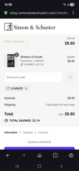 Free coupon verification screenshot