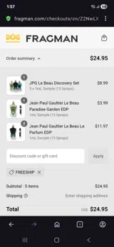 Freeship coupon verification screenshot