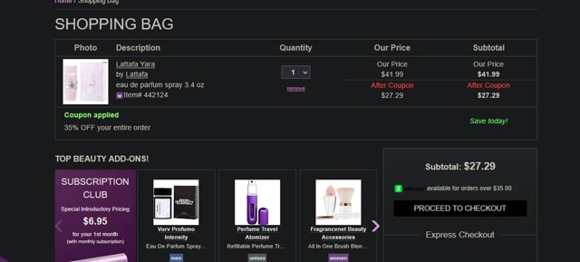 FragranceNet.com checkout page showing FragranceNet.com coupon code box | Screenshot taken by SimplyCodes community member on Aug 19, 2025