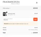 FRGUSA10 coupon verification screenshot
