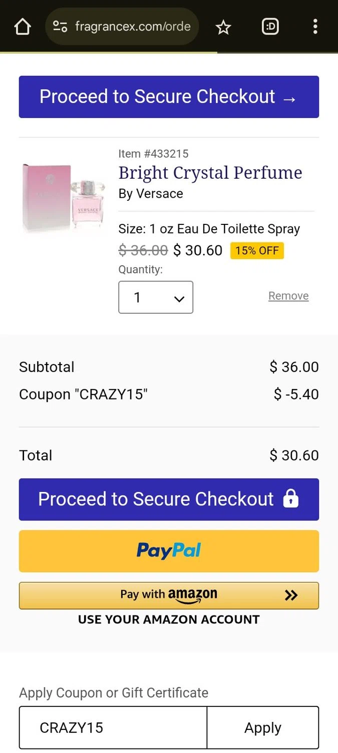 Fragrancex coupons discount