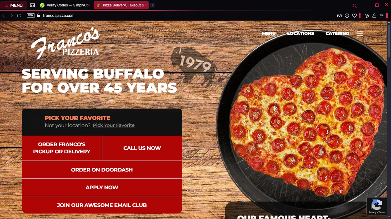 Franco's Pizza promo code screenshot showing code APR24 applied at Franco's Pizza checkout page. Uploaded by SimplyCodes community member GoldPro6514 on Feb 28, 2025