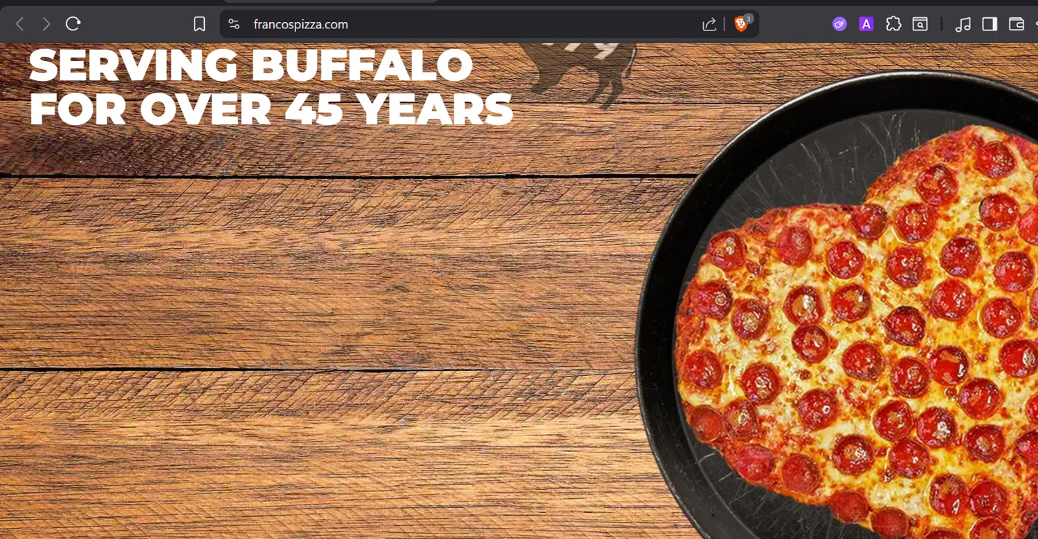 Franco's Pizza promo code screenshot showing code oct25 applied at Franco's Pizza checkout page. Uploaded by SimplyCodes community member GloriousTitan3094 on Dec 24, 2025