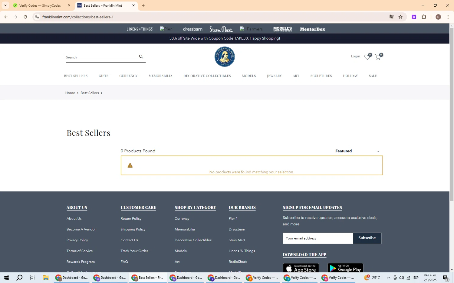 Franklin Mint promo code screenshot showing code 10$OFF applied at Franklin Mint checkout page. Uploaded by SimplyCodes community member BrilliantWizard8884 on Mar 2, 2025
