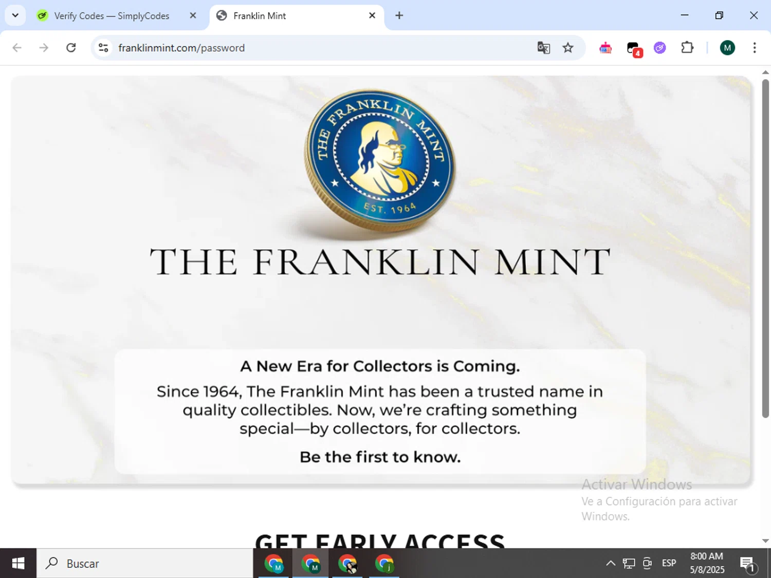 Franklin Mint promo code screenshot showing code SAVE15 applied at Franklin Mint checkout page. Uploaded by SimplyCodes community member Jorgeluisvera on May 8, 2025