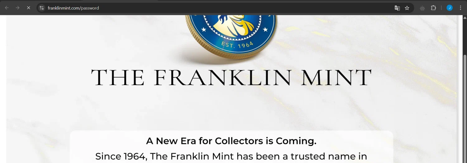 Franklin Mint promo code screenshot showing code PQXTF2 applied at Franklin Mint checkout page. Uploaded by SimplyCodes community member Jeanjc on May 8, 2025
