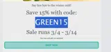 GREEN15 coupon verification screenshot