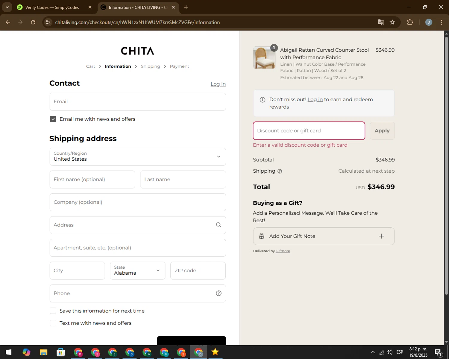 Fred Perry discount code screenshot showing code EXTRA10 applied at Fred Perry checkout page. Uploaded by SimplyCodes community member 00000056 on Aug 20, 2025