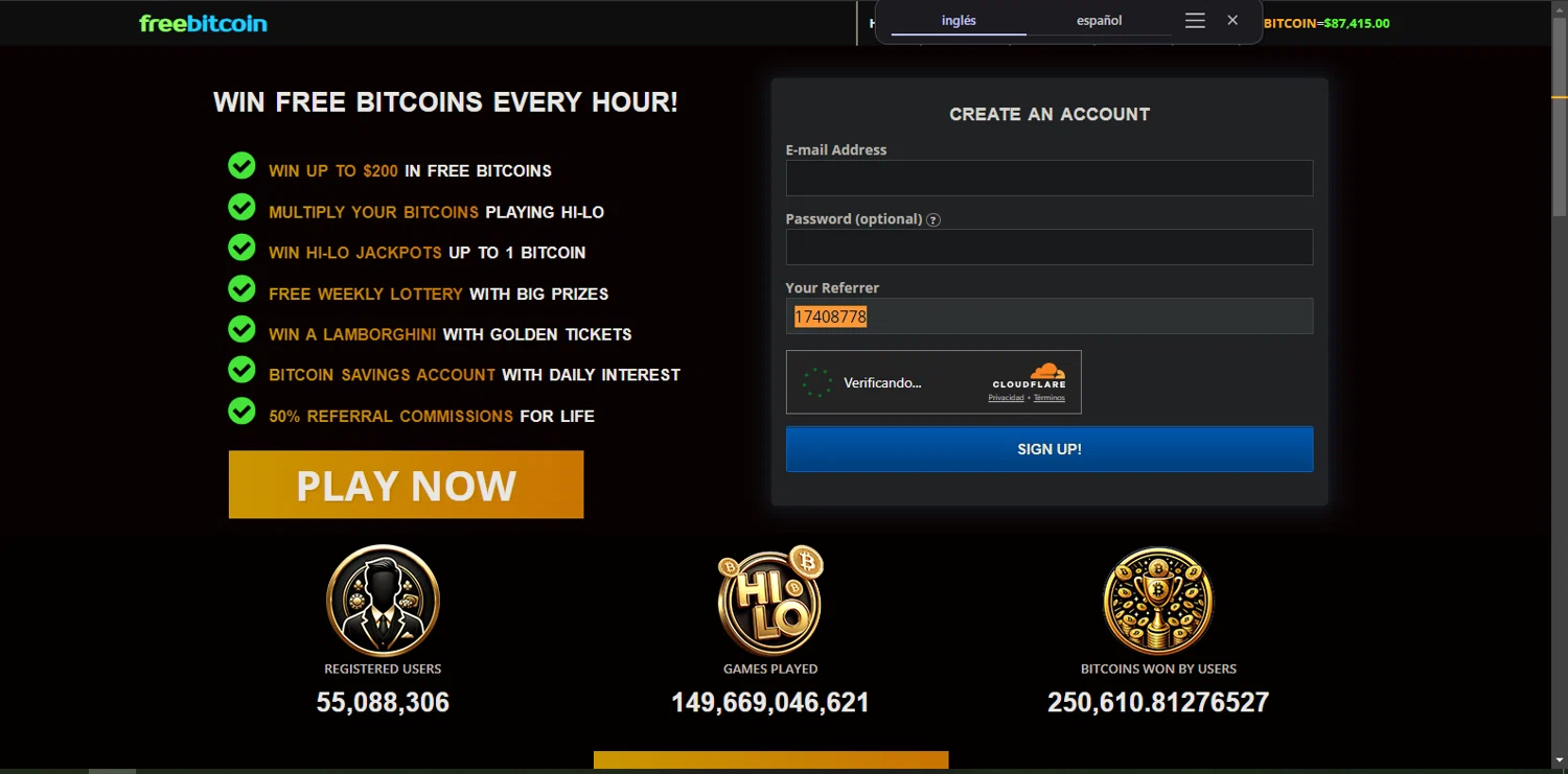 FreeBitco.in checkout page showing FreeBitco.in promo code box | Screenshot taken by SimplyCodes community member on Mar 25, 2025
