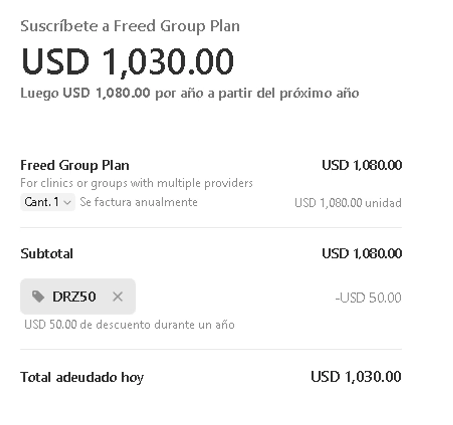 Freed discount code screenshot showing code DrZ50 applied at Freed checkout page. Uploaded by SimplyCodes community member Netheryno on Oct 18, 2025