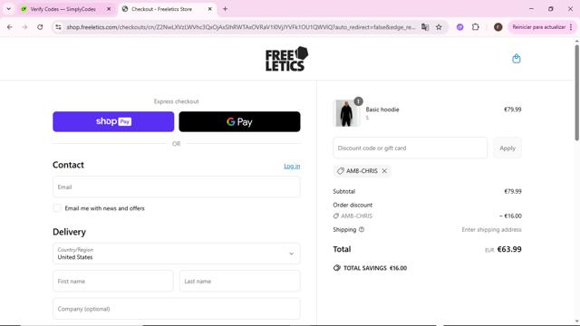 Freeletics checkout page showing Freeletics promo code box | Screenshot taken by SimplyCodes community member on Jun 14, 2025