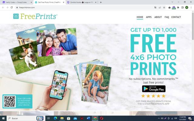 FreePrints checkout page showing FreePrints promo code box | Screenshot taken by SimplyCodes community member on Dec 4, 2023