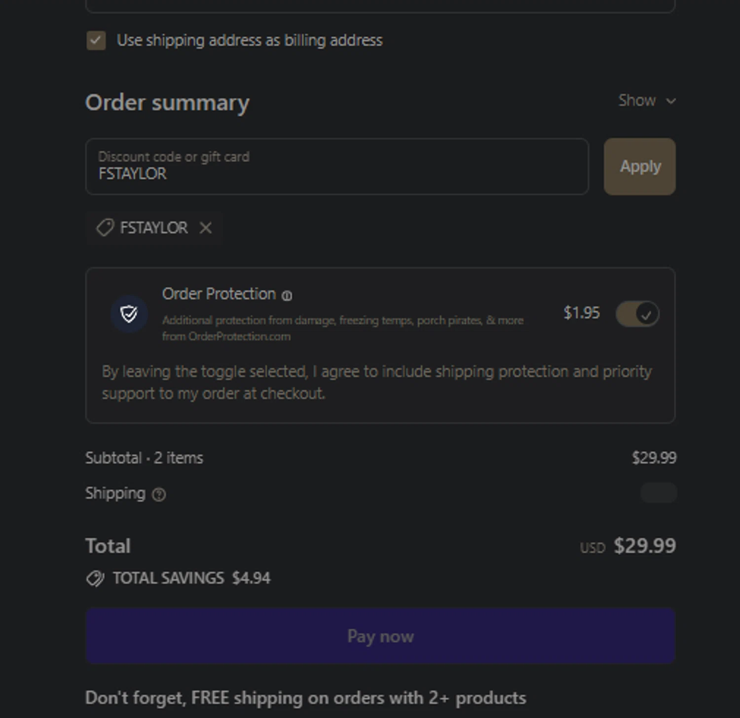 The Free Spirits Company promo code screenshot showing code FSTAYLOR applied at The Free Spirits Company checkout page. Uploaded by SimplyCodes community member FIREINTHEHOLE on Sep 19, 2025