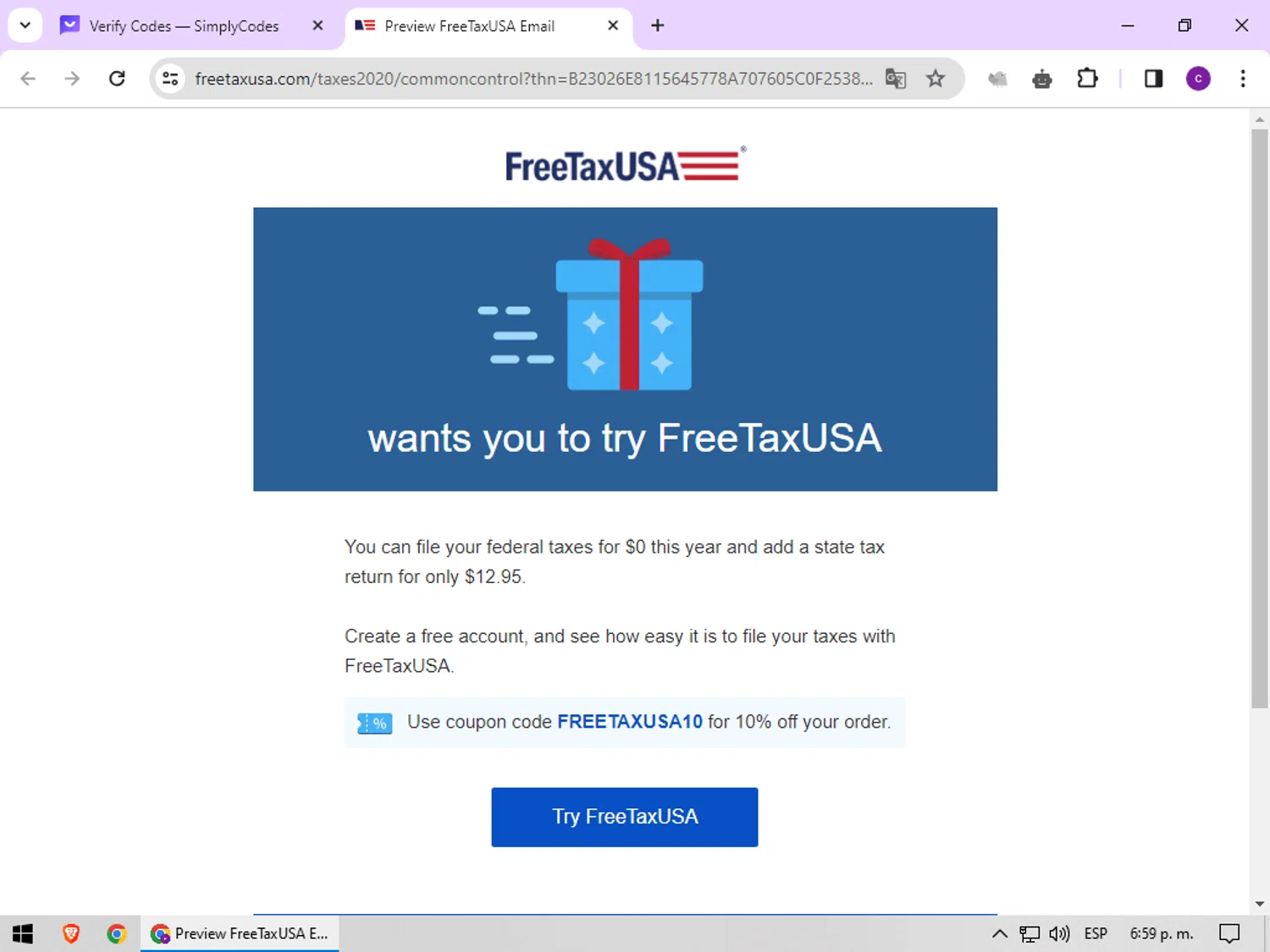 FreeTaxUSA Coupons up to 10 Off November 2024