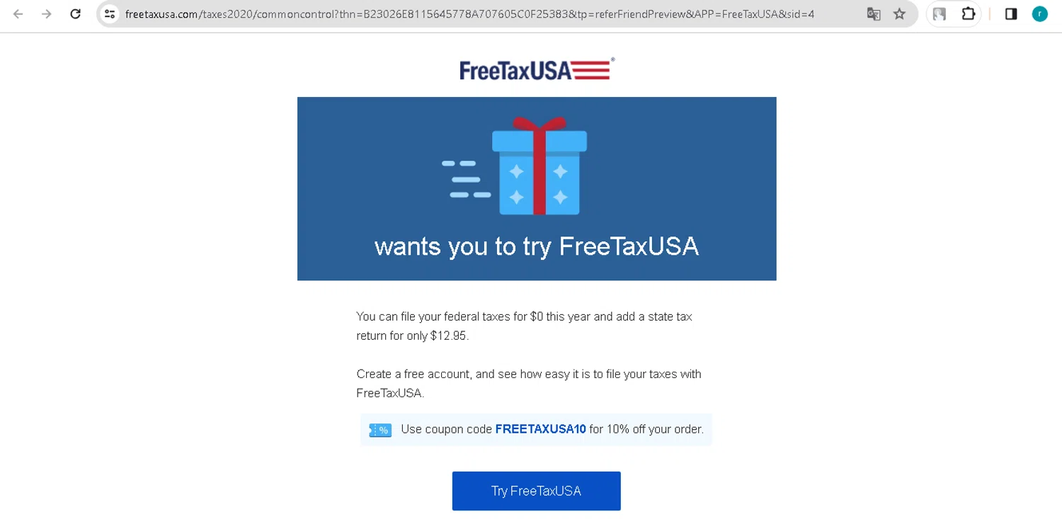 FreeTaxUSA Coupons up to 10 Off November 2024