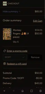 10OFF coupon verification screenshot