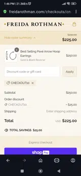 Checkout10 coupon verification screenshot