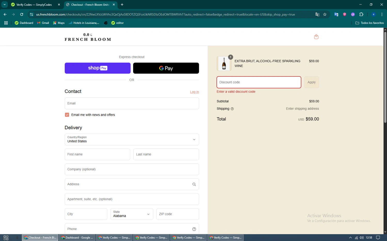 French Bloom discount code screenshot showing code WEBLOOM15 applied at French Bloom checkout page. Uploaded by SimplyCodes community member Arthur_Shelby on Jun 22, 2025