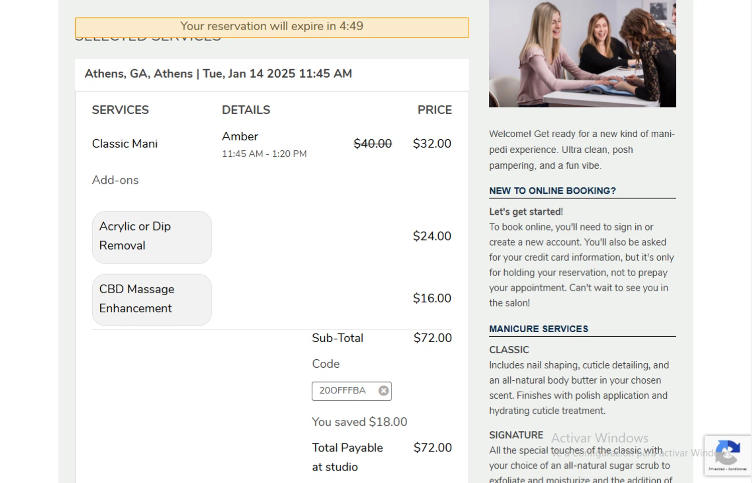 Frenchies Modern Nail Care promo code screenshot showing code 20OFFFBA applied at Frenchies Modern Nail Care checkout page. Uploaded by SimplyCodes community member Gary_23 on Dec 29, 2024