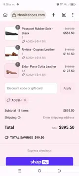 French Sole coupon verification screenshot