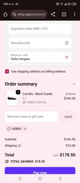 French Sole coupon verification screenshot