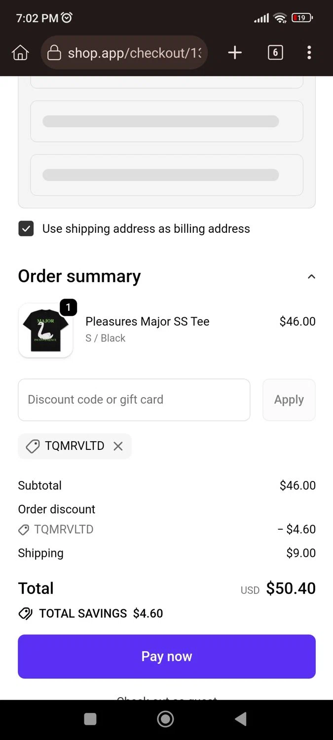 Fresh Rags checkout page showing Fresh Rags discount code box | Screenshot taken by SimplyCodes community member on Dec 24, 2025