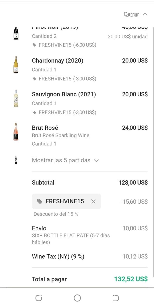 Fresh Vine Wine checkout page showing Fresh Vine Wine promo code box | Screenshot taken by SimplyCodes community member on Nov 19, 2024