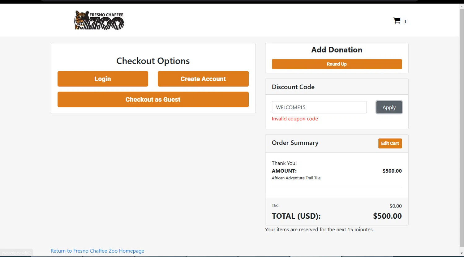 Fresno Chaffee Zoo discount code screenshot showing code SAVE30 applied at Fresno Chaffee Zoo checkout page. Uploaded by SimplyCodes community member PrimeShopper7476 on Jan 24, 2025