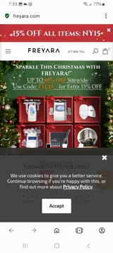 FREYARA coupon verification screenshot