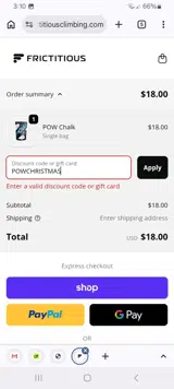 POWCHRISTMAS coupon verification screenshot