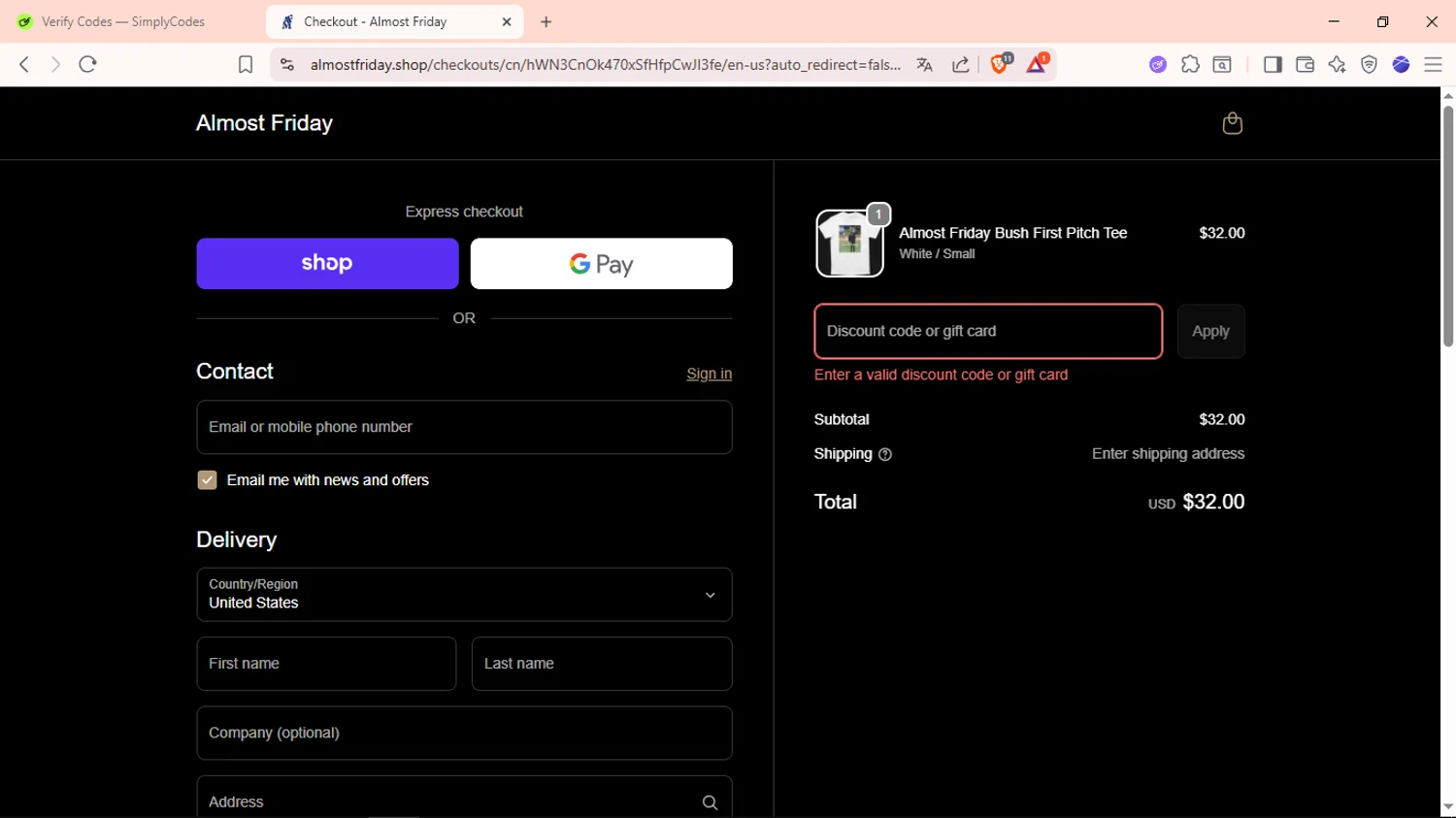 Friday Beers discount code screenshot showing code DAILYFRIDAY20 applied at Friday Beers checkout page. Uploaded by SimplyCodes community member DiscountTiger7630 on Sep 20, 2025