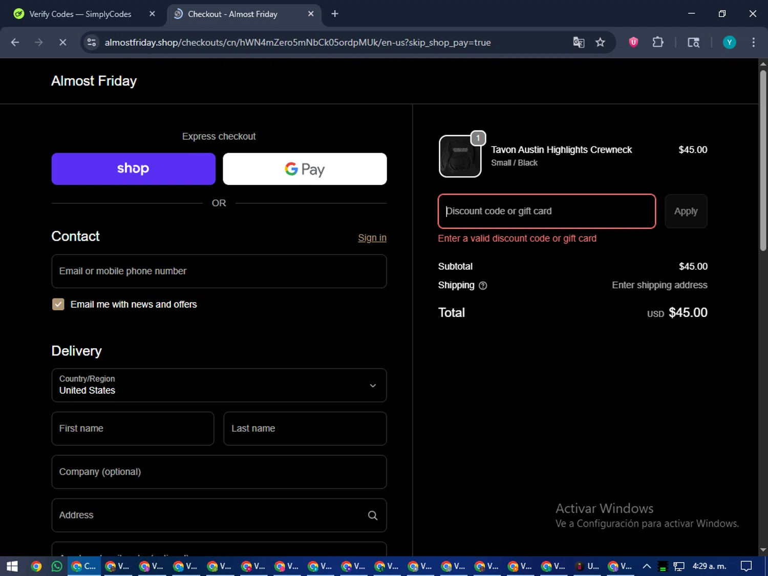 Friday Beers discount code screenshot showing code Back25 applied at Friday Beers checkout page. Uploaded by SimplyCodes community member RoyalEagle4794 on Nov 1, 2025