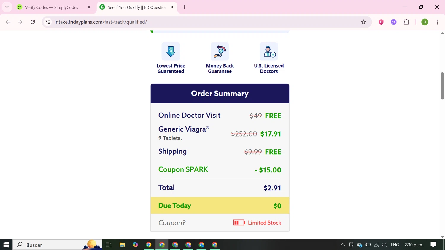Friday Plans coupon code screenshot showing code SPARK applied at Friday Plans checkout page. Uploaded by SimplyCodes community member BudgetFalcon2689 on Jul 20, 2025