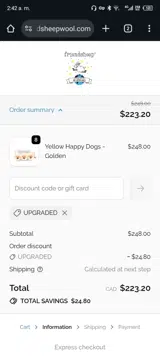 Friendsheep Wool coupon verification screenshot
