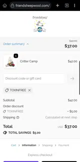 Friendsheep Wool coupon verification screenshot