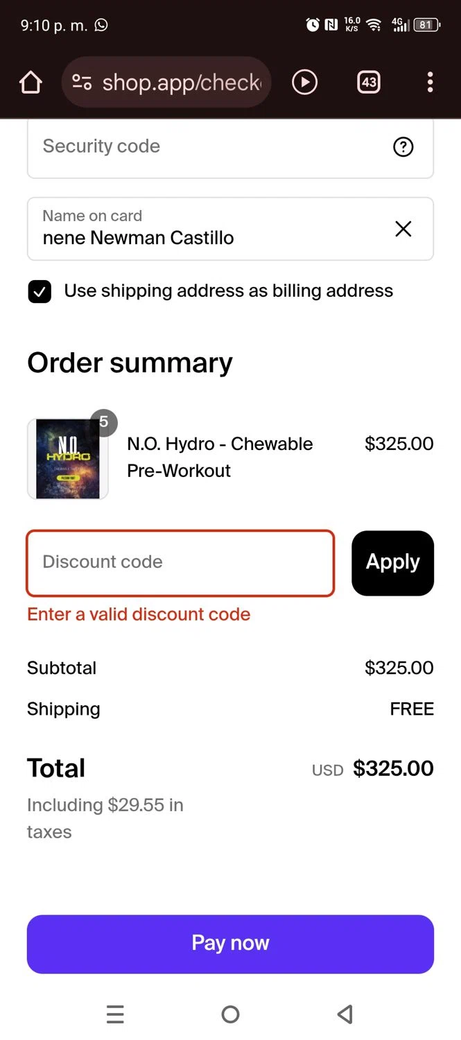 Frieze discount code screenshot showing code VENICE50 applied at Frieze checkout page. Uploaded by SimplyCodes community member RebatePhoenix6042 on Feb 22, 2025