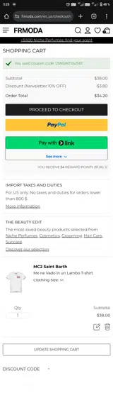 25NSINTSS2510 coupon verification screenshot