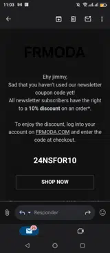 24NSFOR10 coupon verification screenshot