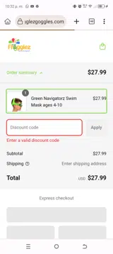 FLOAT20 coupon verification screenshot